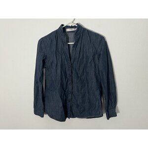Sunhee Moon Denim Button Down Blouse Shirt Size 1